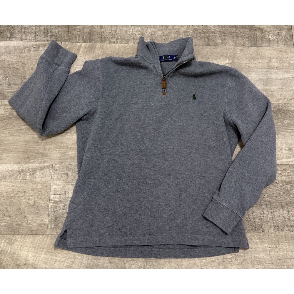 Polo by Ralph Lauren Heather Gray Quarter-Zip Long Sleeve Polo